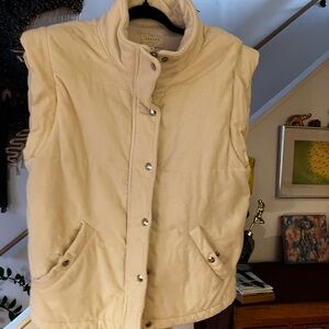 Sezane Cream Corduroy Puffer Vest